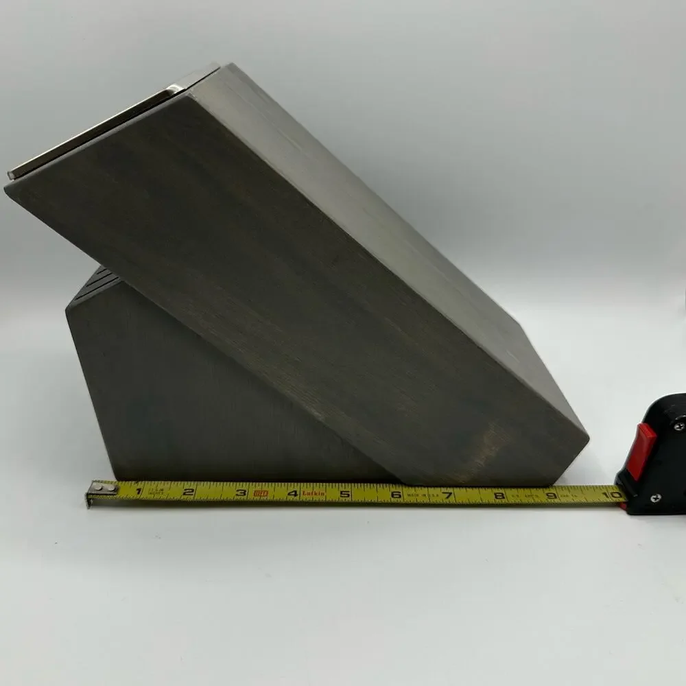 Calphalon Sharpening Knife Block 14 Slot Self Sharpen Gray Wood Finish NEW - Picture 6 of 7